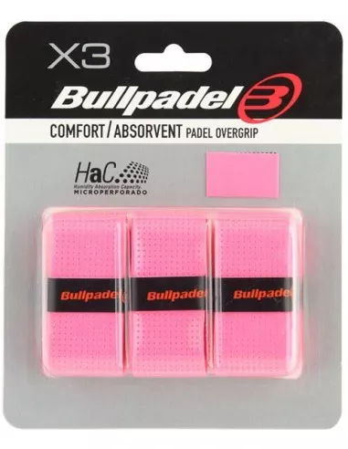 Bullpadel Overgrip Perforated X3 Pink Neon