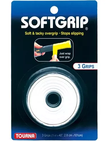Tourna Softgrip 3 pack White