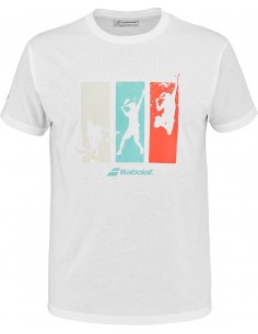 Babolat Padel Cotton Tee Men White 2024