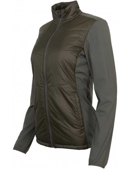 Indian Maharadja Goa Women Padded Jacket (Mud Green)