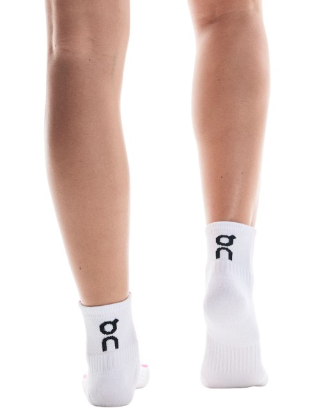 ON Court Sock Mid Unisex White/Pink