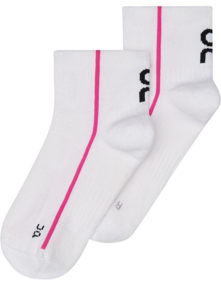 ON Court Sock Mid Unisex White/Pink