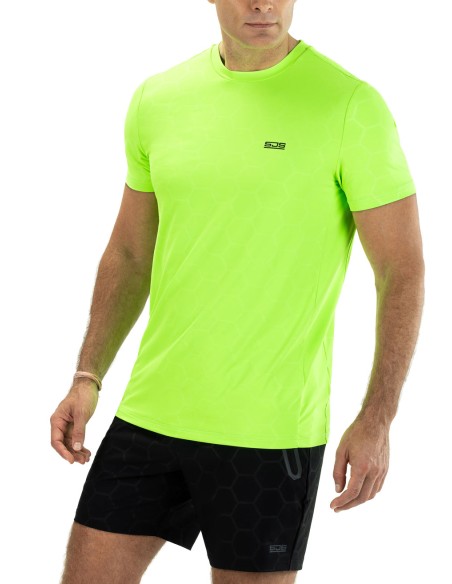 Sjeng Sports Man Tee Nero (Shocking Green)