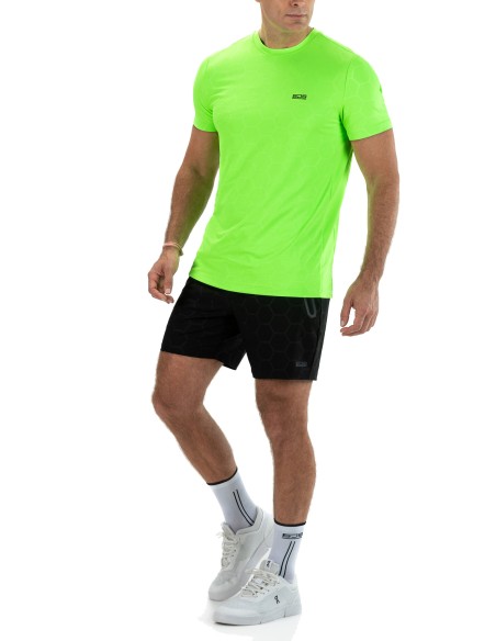 Sjeng Sports Man Tee Nero (Shocking Green)