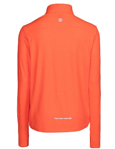 Indian Maharadja Women Half Zip Long Sleeve (Neon Coral)