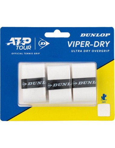 Dunlop ATP D Tac Viper-Dry overgrip wit 3 Pack