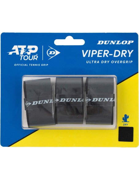 Dunlop ATP D Tac Viper-Dry overgrip zwart 3 Pack