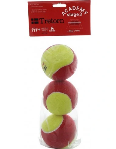 Tretorn Academy Stage 3 Red 3 Pack